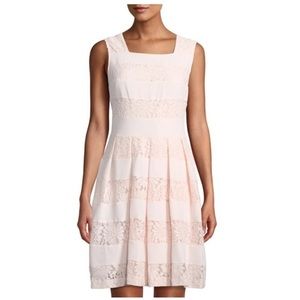 Karl Lagerfeld Paris Lace-Striped Fit & Flare Sz 8